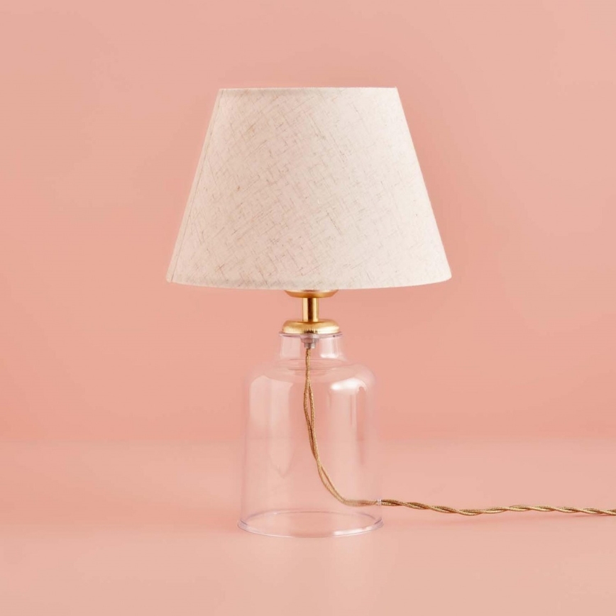 Lámpara de mesa AYD 1xE27/40W/230V crema/transparente