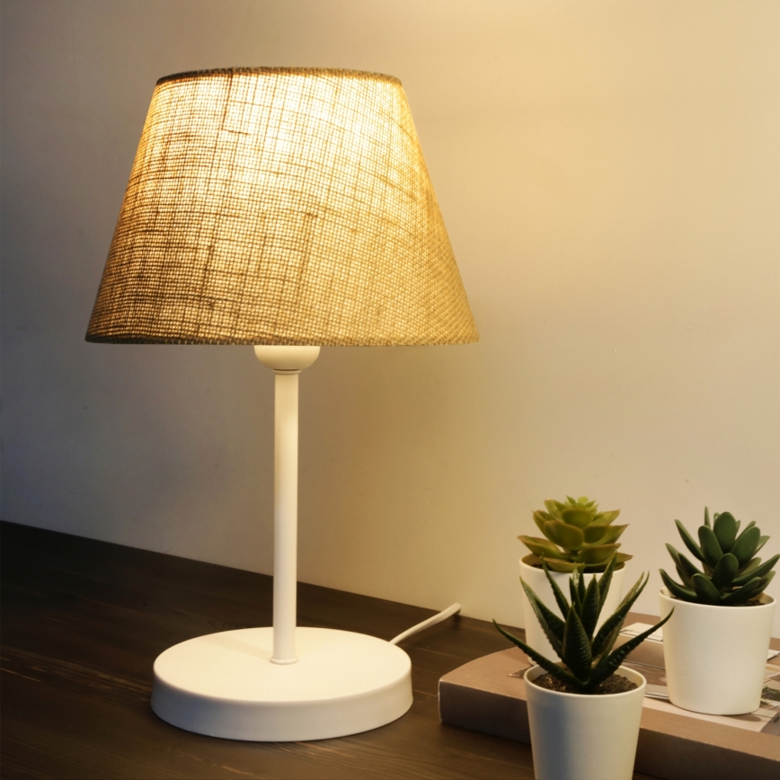Lámpara de mesa AYD 1xE27/40W/230V marrón/blanco