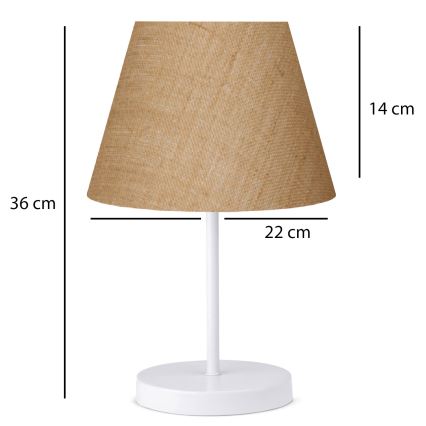 Lámpara de mesa AYD 1xE27/40W/230V marrón/blanco