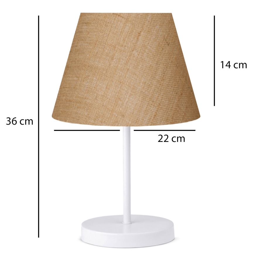 Lámpara de mesa AYD 1xE27/40W/230V marrón/blanco
