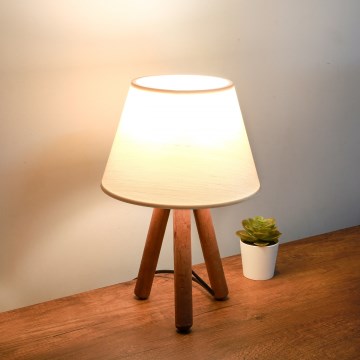 Lámpara de mesa AYD 1xE27/40W/230V marrón/crema
