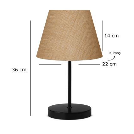Lámpara de mesa AYD 1xE27/40W/230V marrón/negro