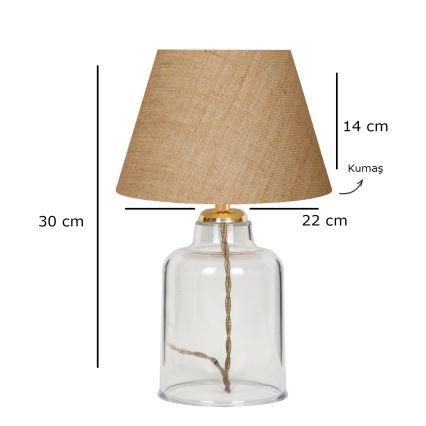 Lámpara de mesa AYD 1xE27/40W/230V marrón/transparente