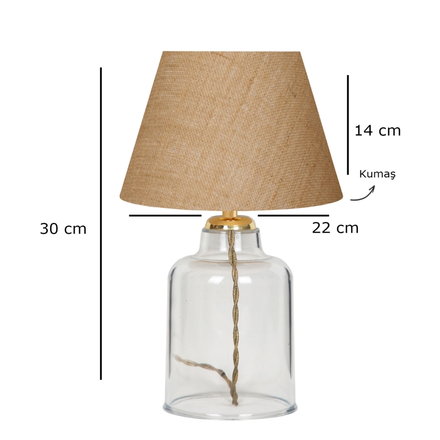 Lámpara de mesa AYD 1xE27/40W/230V marrón/transparente