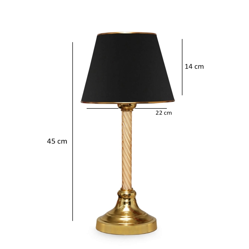 Lámpara de mesa AYD 1xE27/40W/230V negra/dorada