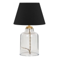 Lámpara de mesa AYD 1xE27/40W/230V negra/transparente