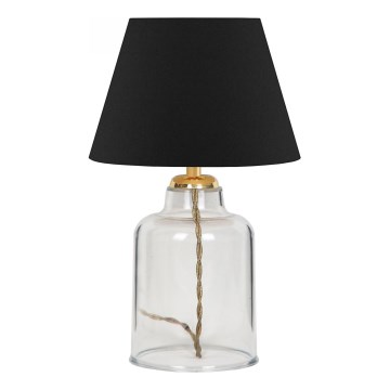 Lámpara de mesa AYD 1xE27/40W/230V negra/transparente
