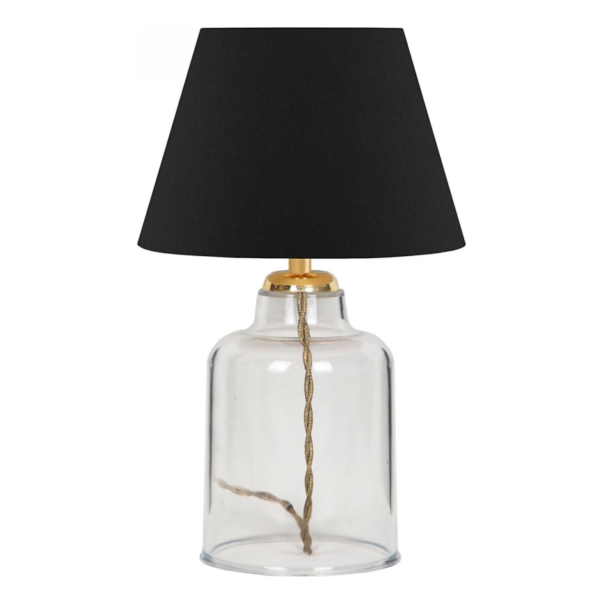 Lámpara de mesa AYD 1xE27/40W/230V negra/transparente