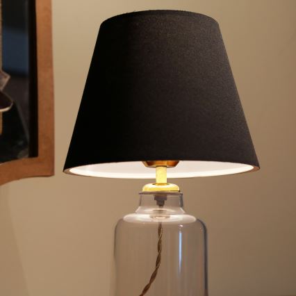 Lámpara de mesa AYD 1xE27/40W/230V negra/transparente