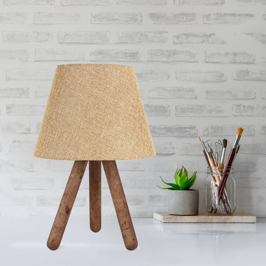 Lámpara de mesa AYD 1xE27/60W/230V beige/marrón
