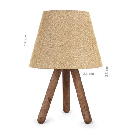 Lámpara de mesa AYD 1xE27/60W/230V beige/marrón