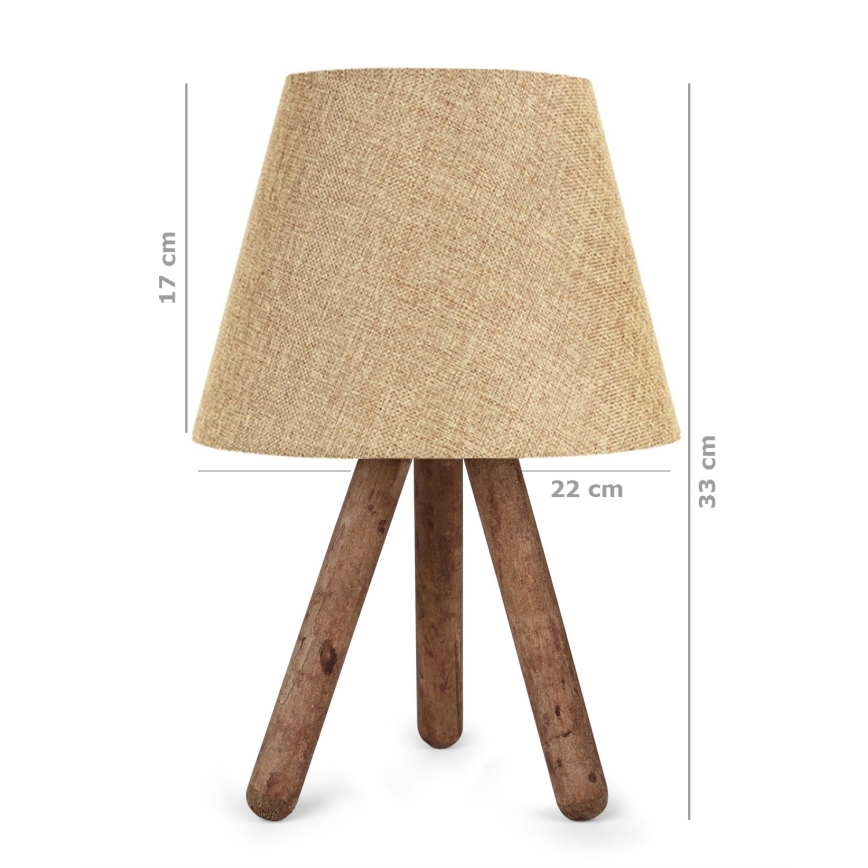 Lámpara de mesa AYD 1xE27/60W/230V beige/marrón