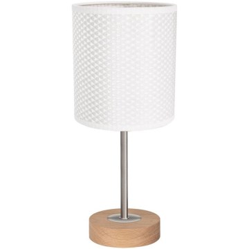 Lámpara de mesa BENITA 1xE27/60W/230V 30 cm blanco/roble
