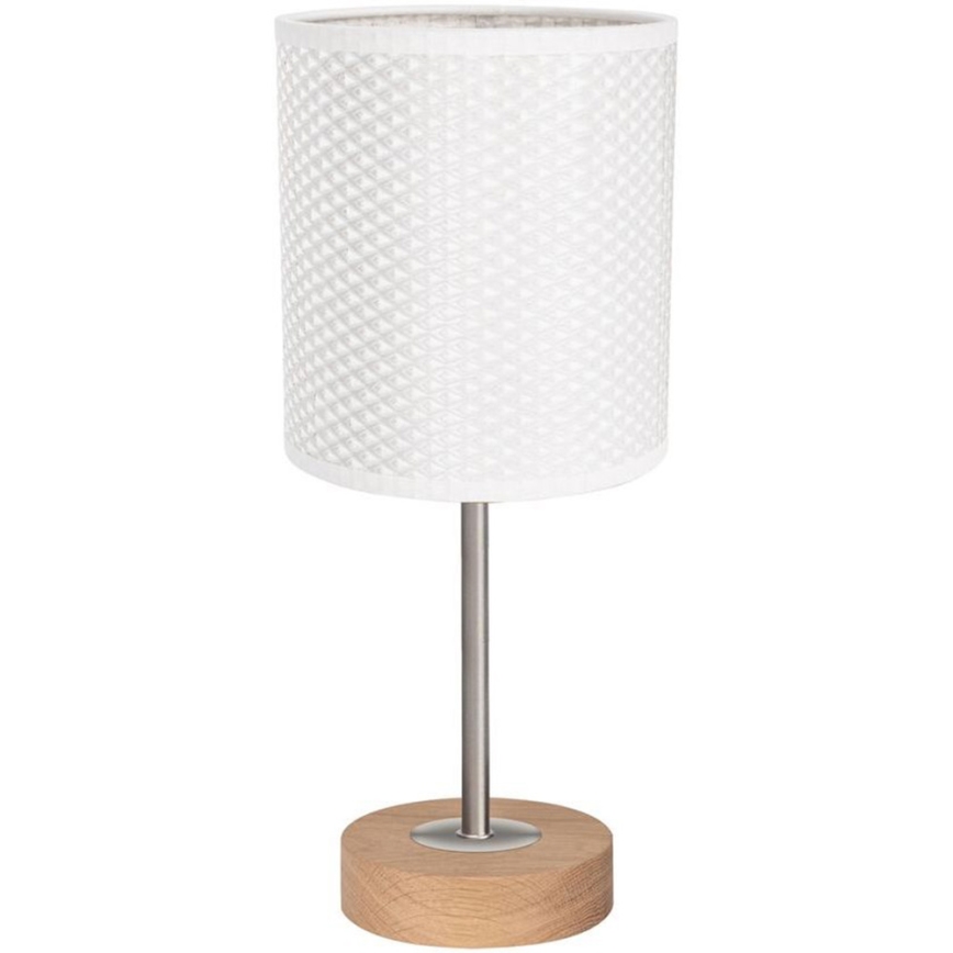 Lámpara de mesa BENITA 1xE27/60W/230V 30 cm blanco/roble