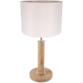 Lámpara de mesa BENITA 1xE27/60W/230V 48 cm color crema/roble