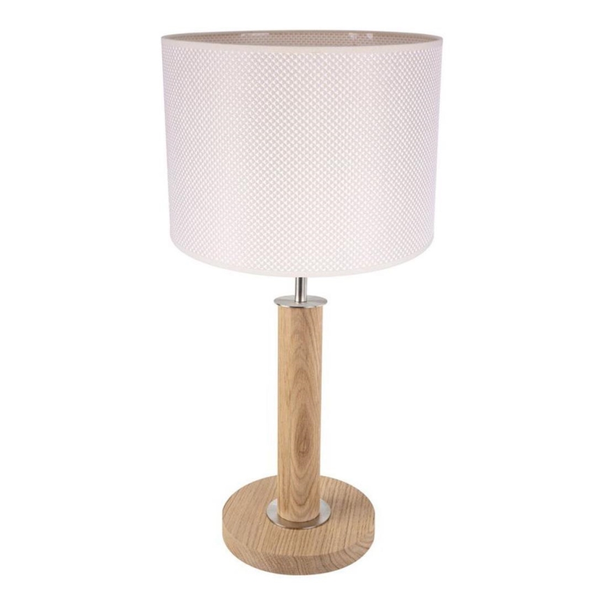 Lámpara de mesa BENITA 1xE27/60W/230V 48 cm color crema/roble