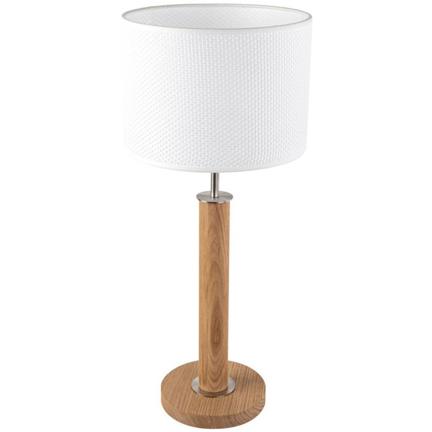 Lámpara de mesa BENITA 1xE27/60W/230V 61 cm blanco/roble
