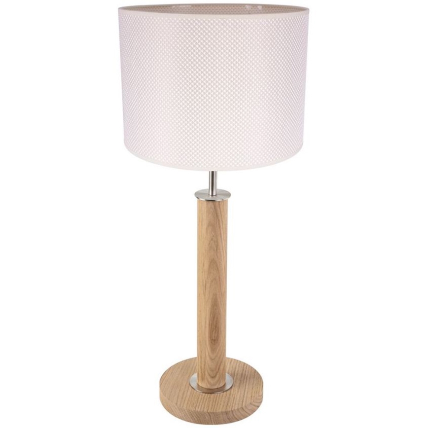 Lámpara de mesa BENITA 1xE27/60W/230V 61 cm color crema/roble