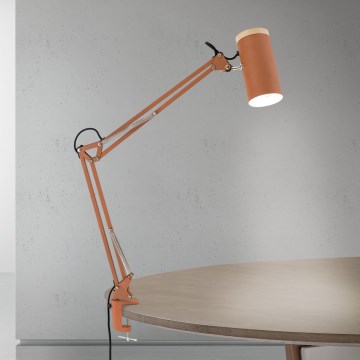 Lámpara de mesa con pinza GILI 1xE27/40W/230V color ladrillo