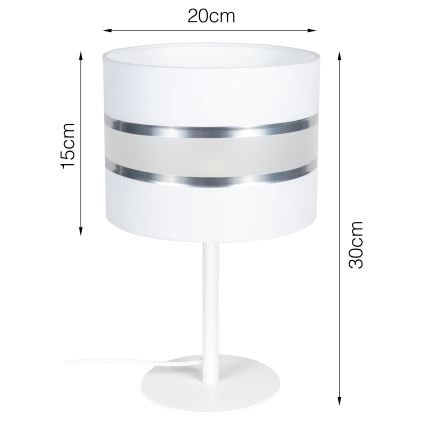 Lámpara de mesa CORAL 1xE27/60W/230V blanco