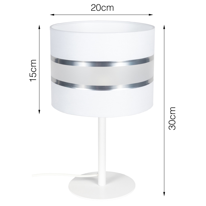 Lámpara de mesa CORAL 1xE27/60W/230V blanco
