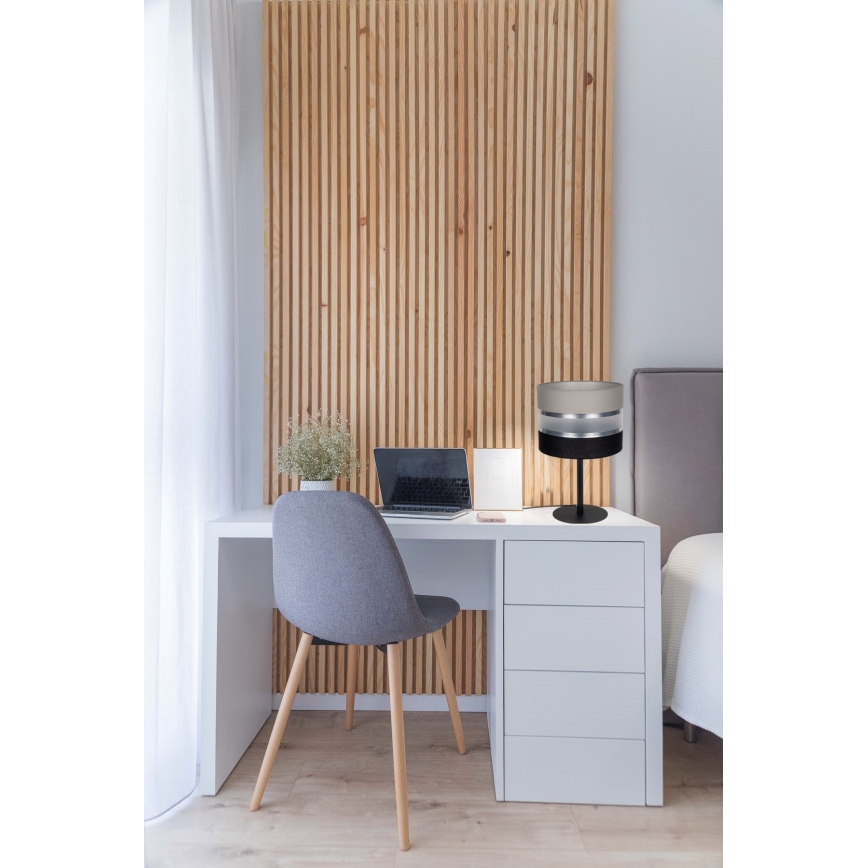 Lámpara de mesa CORAL 1xE27/60W/230V negro/gris