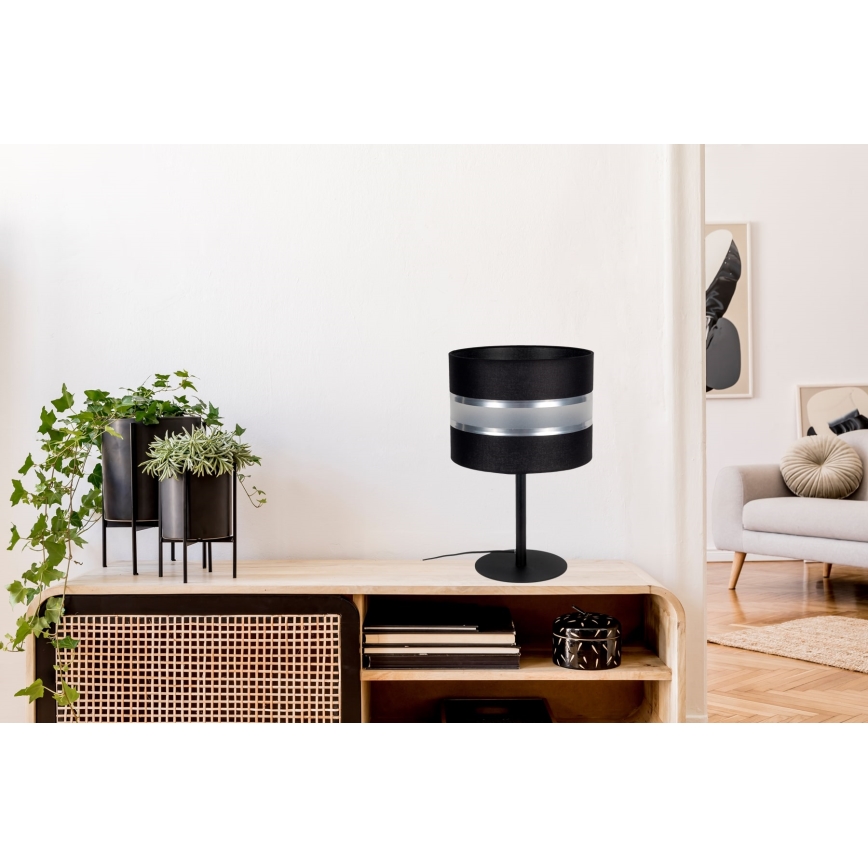 Lámpara de mesa CORAL 1xE27/60W/230V negro