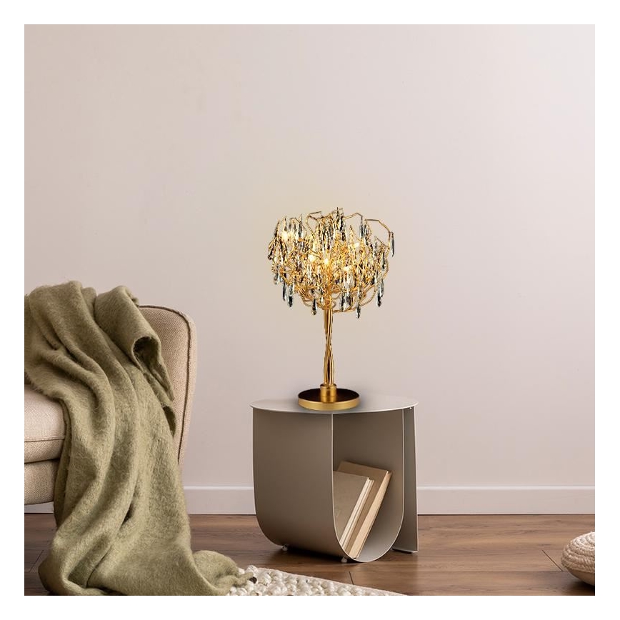 Lámpara de mesa de cristal 5xG9/40W/230V dorado