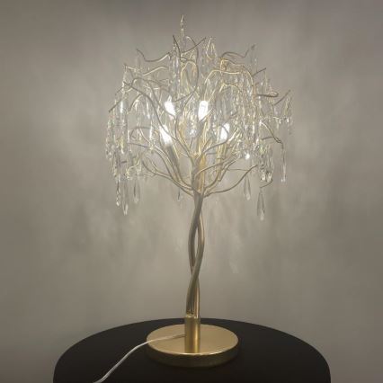 Lámpara de mesa de cristal 5xG9/40W/230V dorado