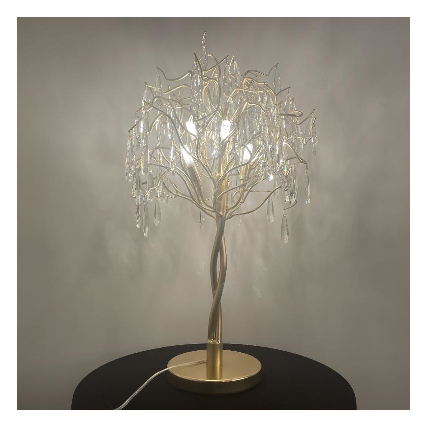 Lámpara de mesa de cristal 5xG9/40W/230V dorado