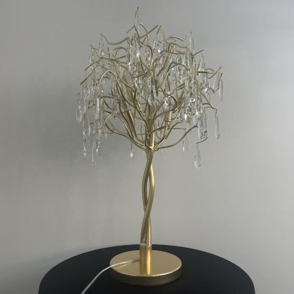 Lámpara de mesa de cristal 5xG9/40W/230V dorado