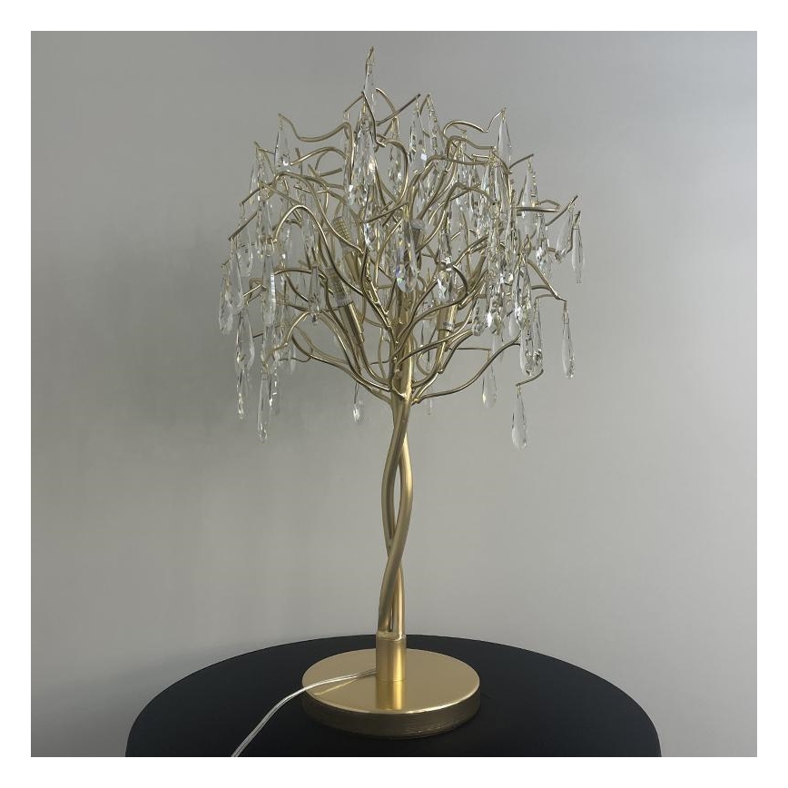 Lámpara de mesa de cristal 5xG9/40W/230V dorado