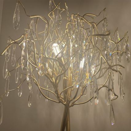 Lámpara de mesa de cristal 5xG9/40W/230V dorado