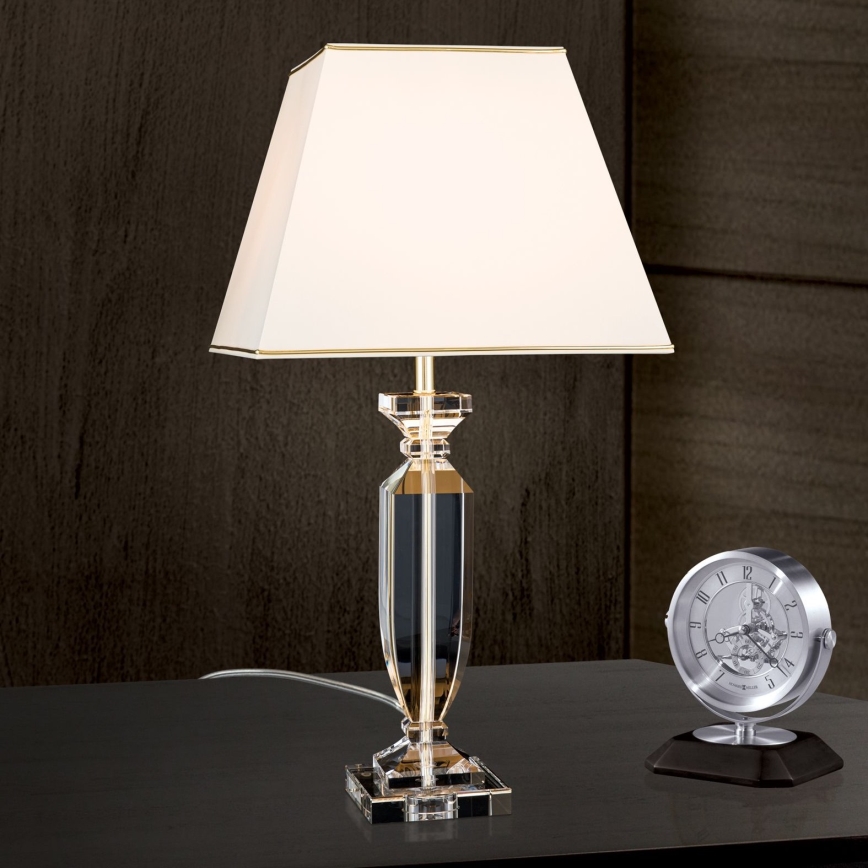 Lámpara de mesa de cristal POKAL 1xE27/60W/230V color crema/transparente