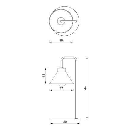 Lámpara de mesa DEMET 1xE27/15W/230V negro/dorado