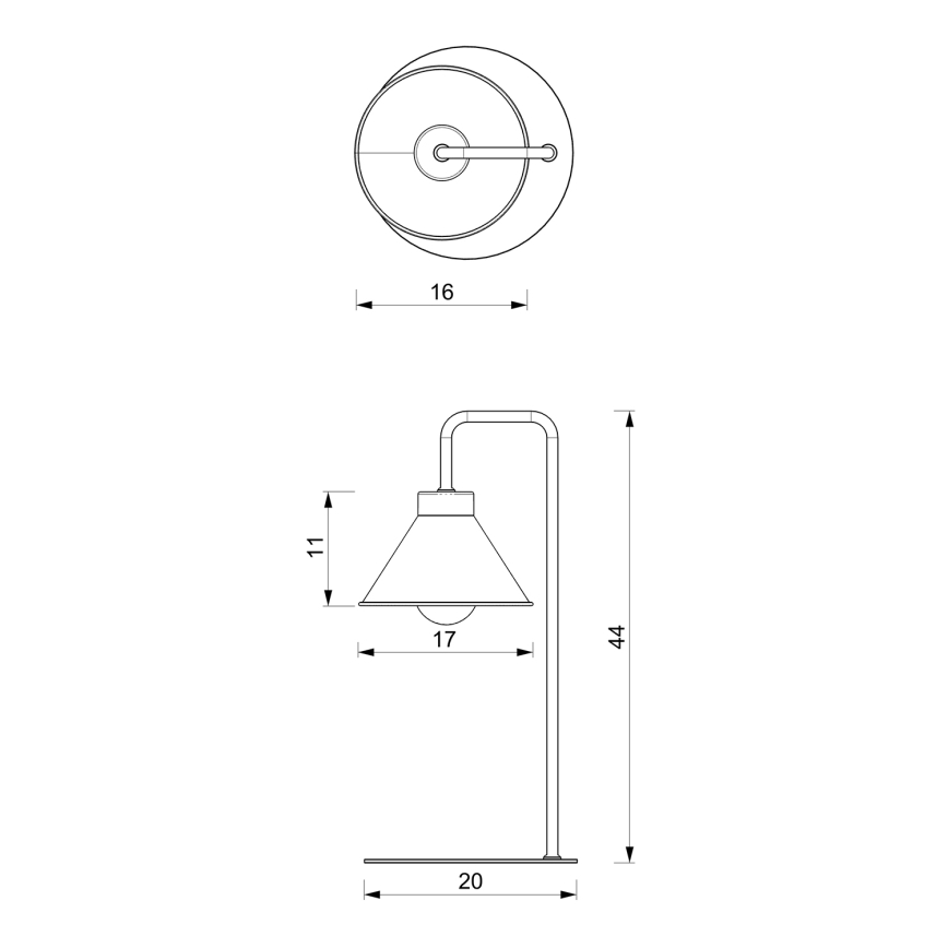 Lámpara de mesa DEMET 1xE27/15W/230V negro/dorado