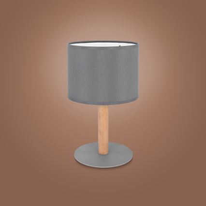 Lámpara de mesa DEVA 1xE27/15W/230V gris/madera