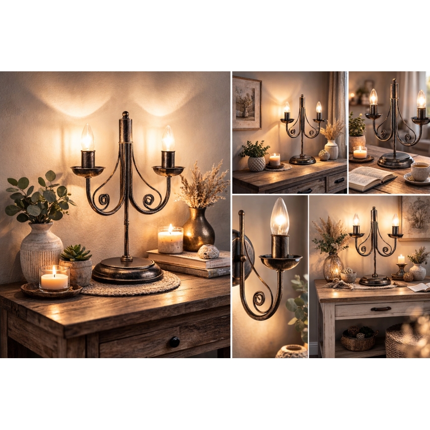 Lámpara de mesa DONATO 2xE14/40W/230V