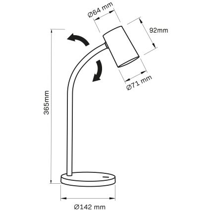 Lámpara de mesa FELIX 1xGU10/9W/230V negro