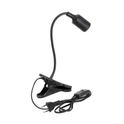 Lámpara de mesa flexible con clip CLIP 1xE27/30W/230V negro
