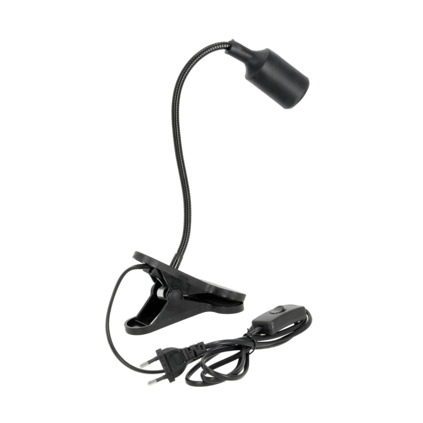 Lámpara de mesa flexible con clip CLIP 1xE27/30W/230V negro
