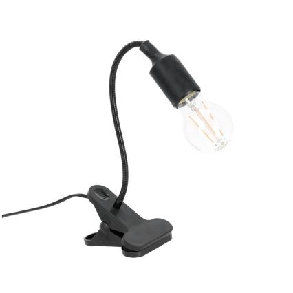 Lámpara de mesa flexible con clip CLIP 1xE27/30W/230V negro