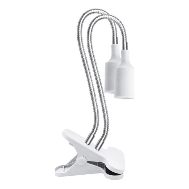 Lámpara de mesa flexible con clip para el cultivo de plantas PLANTY 2xE27/30W/230V blanco