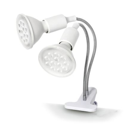 Lámpara de mesa flexible con clip para el cultivo de plantas PLANTY 2xE27/30W/230V blanco