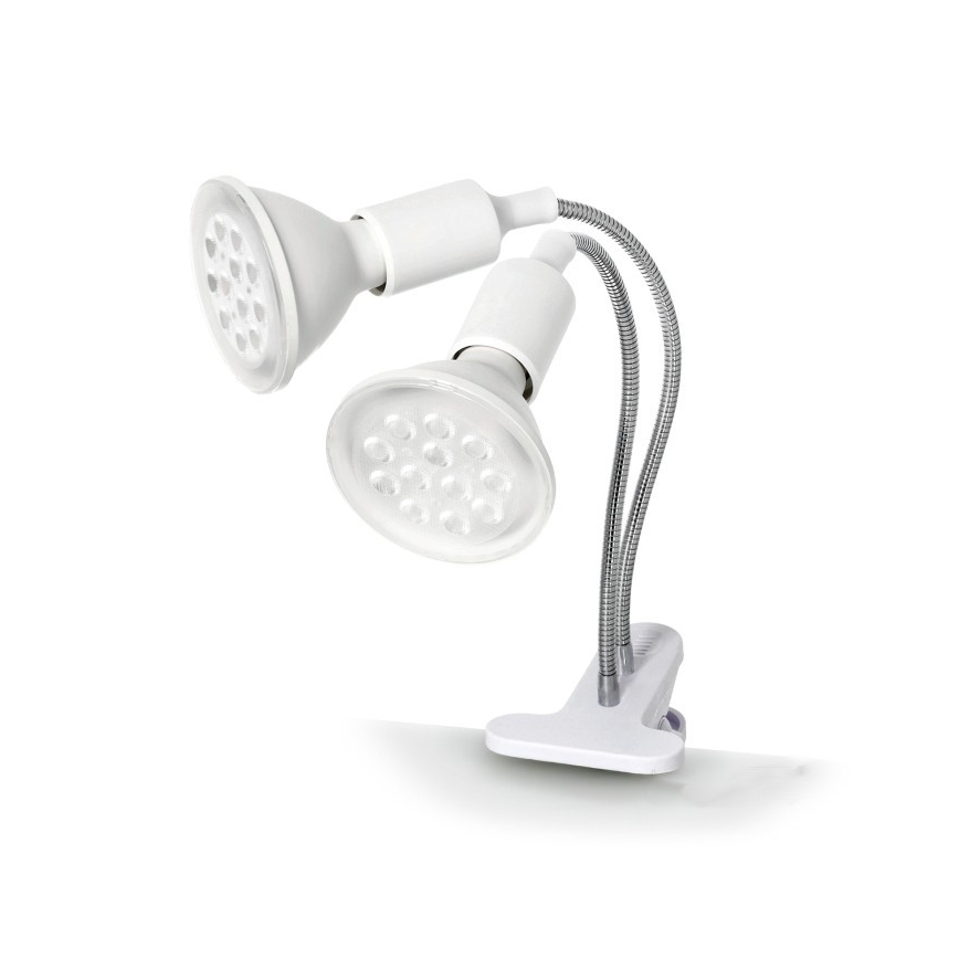 Lámpara de mesa flexible con clip para el cultivo de plantas PLANTY 2xE27/30W/230V blanco