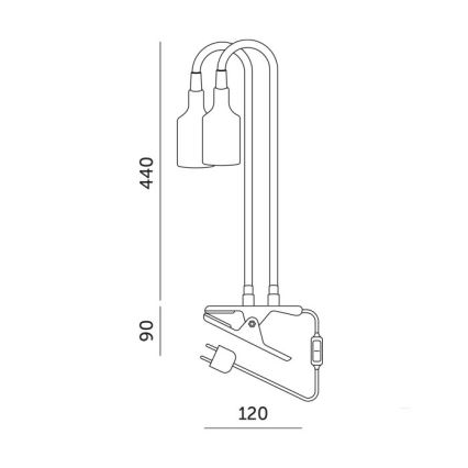 Lámpara de mesa flexible con clip para el cultivo de plantas PLANTY 2xE27/30W/230V blanco