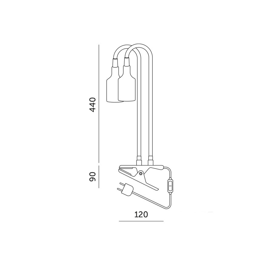Lámpara de mesa flexible con clip para el cultivo de plantas PLANTY 2xE27/30W/230V blanco