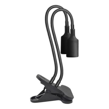 Lámpara de mesa flexible con clip para el cultivo de plantas PLANTY 2xE27/30W/230V negro