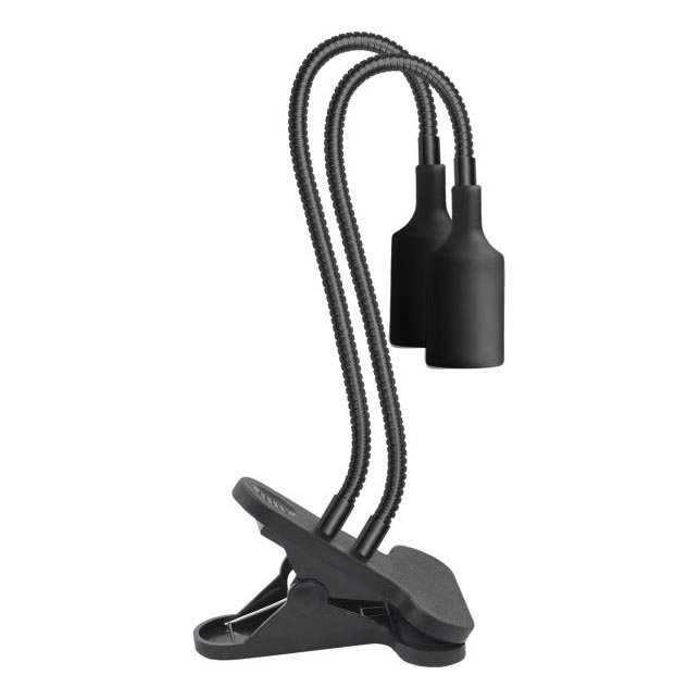 Lámpara de mesa flexible con clip para el cultivo de plantas PLANTY 2xE27/30W/230V negro
