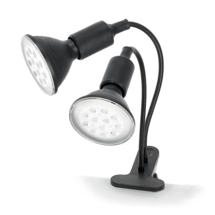 Lámpara de mesa flexible con clip para el cultivo de plantas PLANTY 2xE27/30W/230V negro